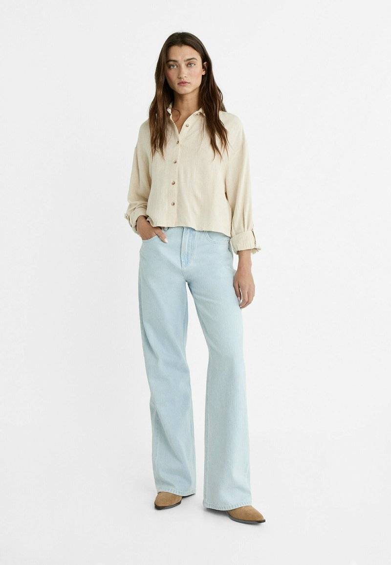 Stradivarius Stradivarius Button-down blouse - stone Große Rabatte