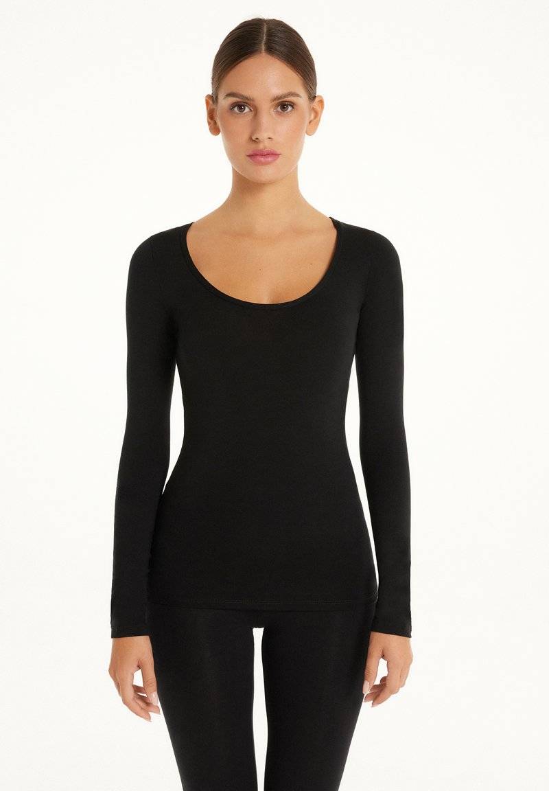 Tezenis Tezenis ROUND-NECK - Long sleeved top - nero Riesige Ersparnisse