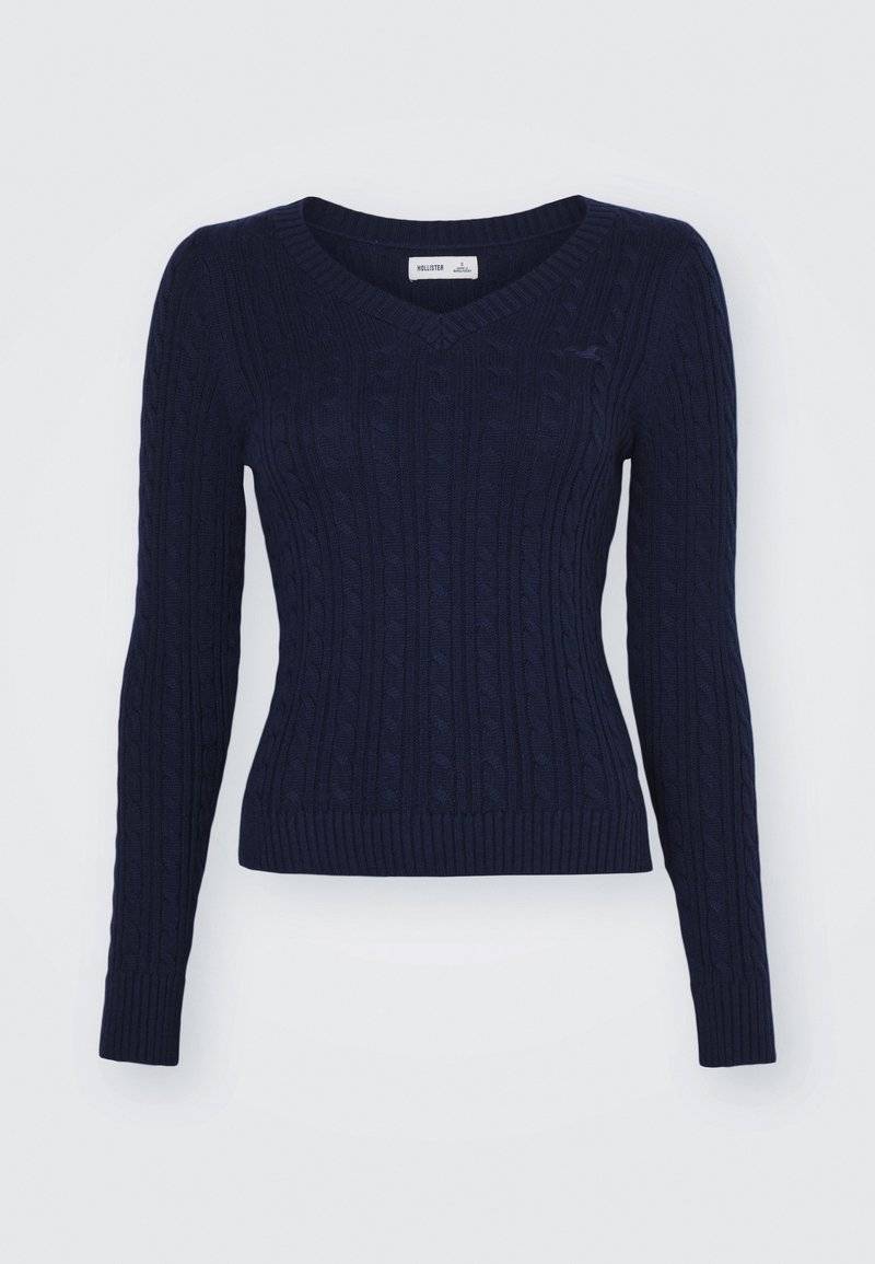 Hollister Co. Hollister Co. ICON CABLE V NECK - Jumper - navy blazer Tiefpreis