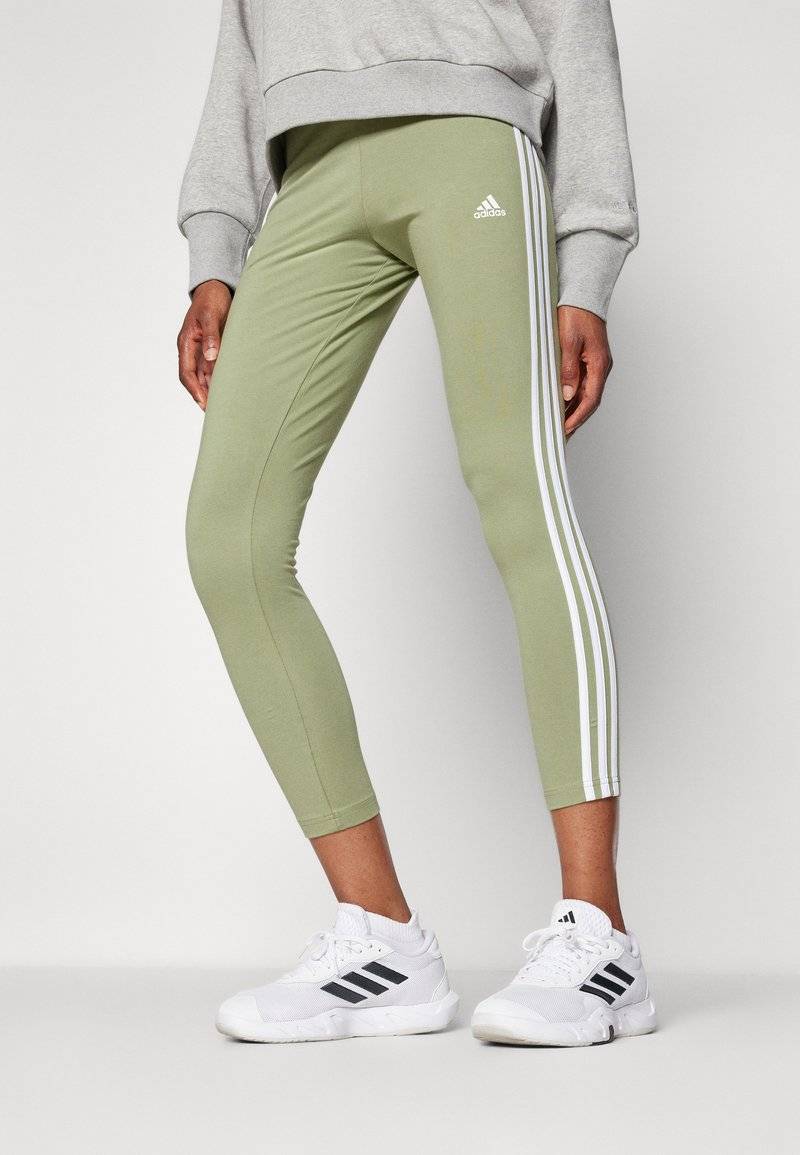 adidas Sportswear adidas Sportswear ESSENTIALS 3 STRIPES HIGH WAISTED - Leggings - tent green Black Friday Preise