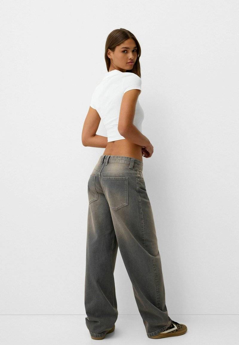 Bershka Bershka BALLOON FIT - Relaxed fit jeans - mottled dark grey Zeitbegrenzte Promotion