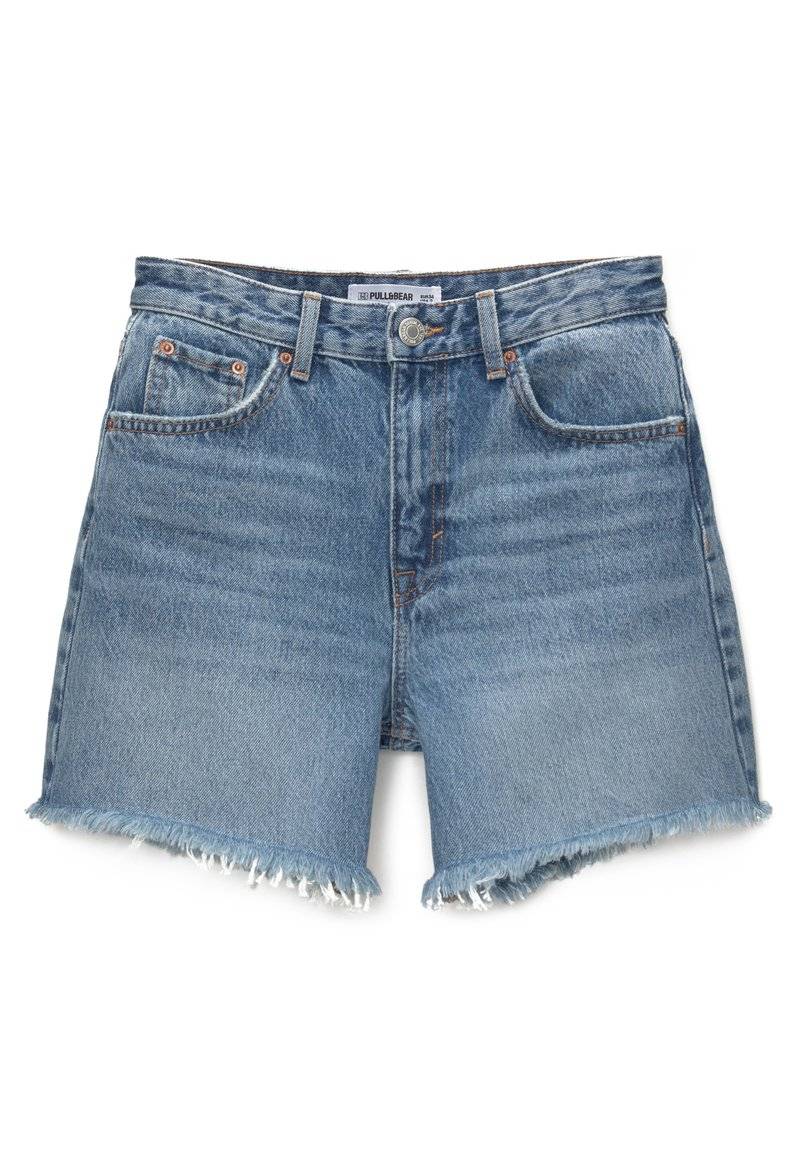 PULL&BEAR PULL&BEAR HIGH-WAIST - BERMUDA - Denim shorts - blue denim Bis zu 60% Rabatt