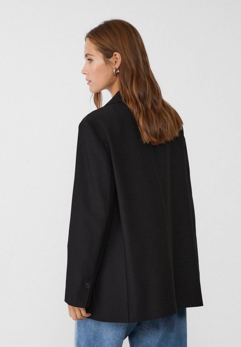 Stradivarius Stradivarius REGULAR FIT - Short coat - black Begrenzt auf 3 Tage