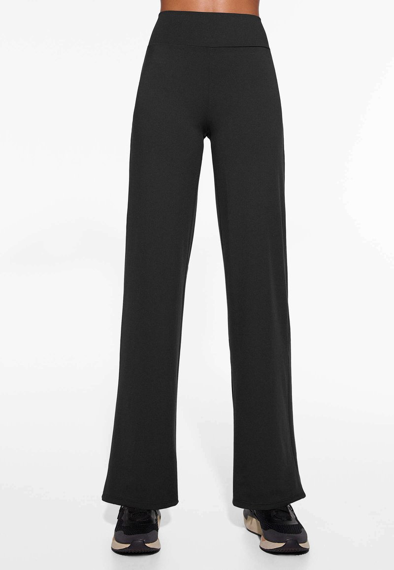 OYSHO OYSHO HIGH-RISE COMFORTLUX STRAIGHT-LEG - Trousers - black Blitzverkäufe