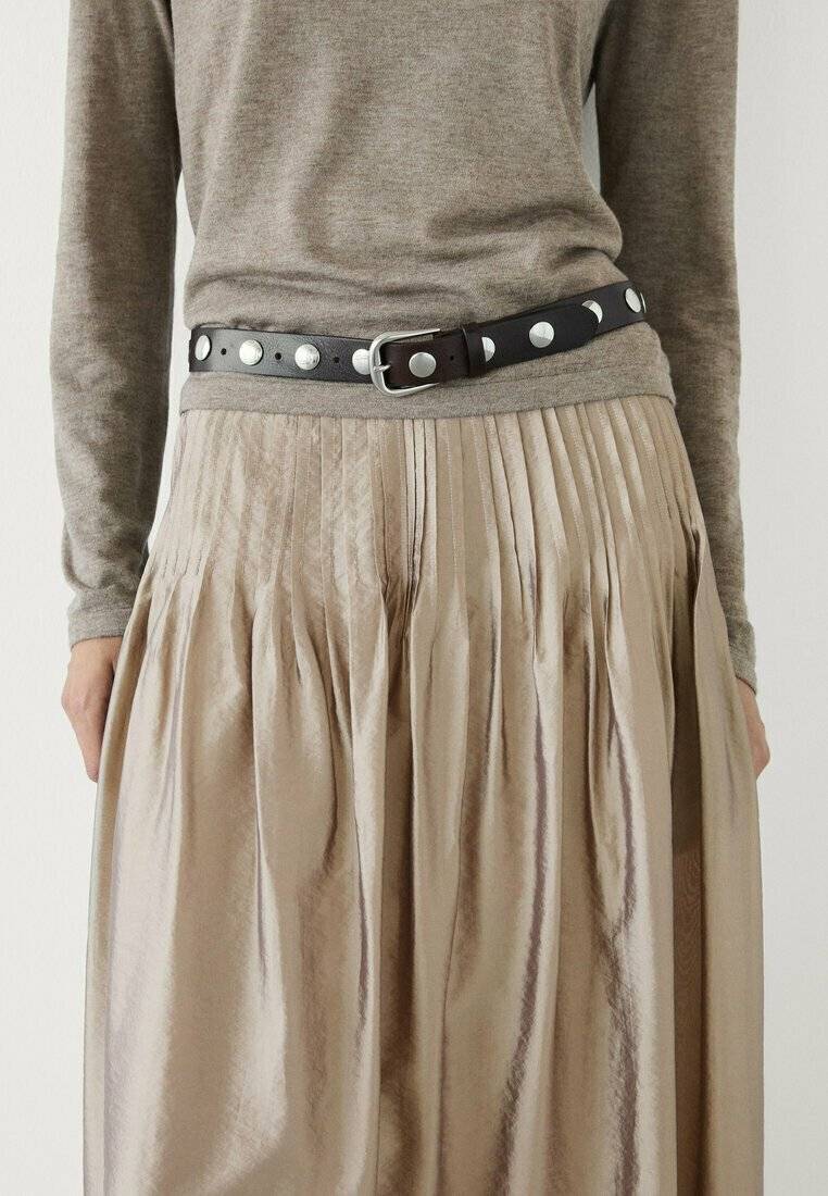 Massimo Dutti Massimo Dutti Pleated skirt - beige Letzter Tag