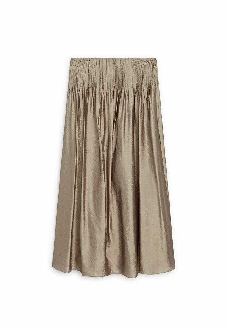 Massimo Dutti Massimo Dutti Pleated skirt - beige Letzter Tag
