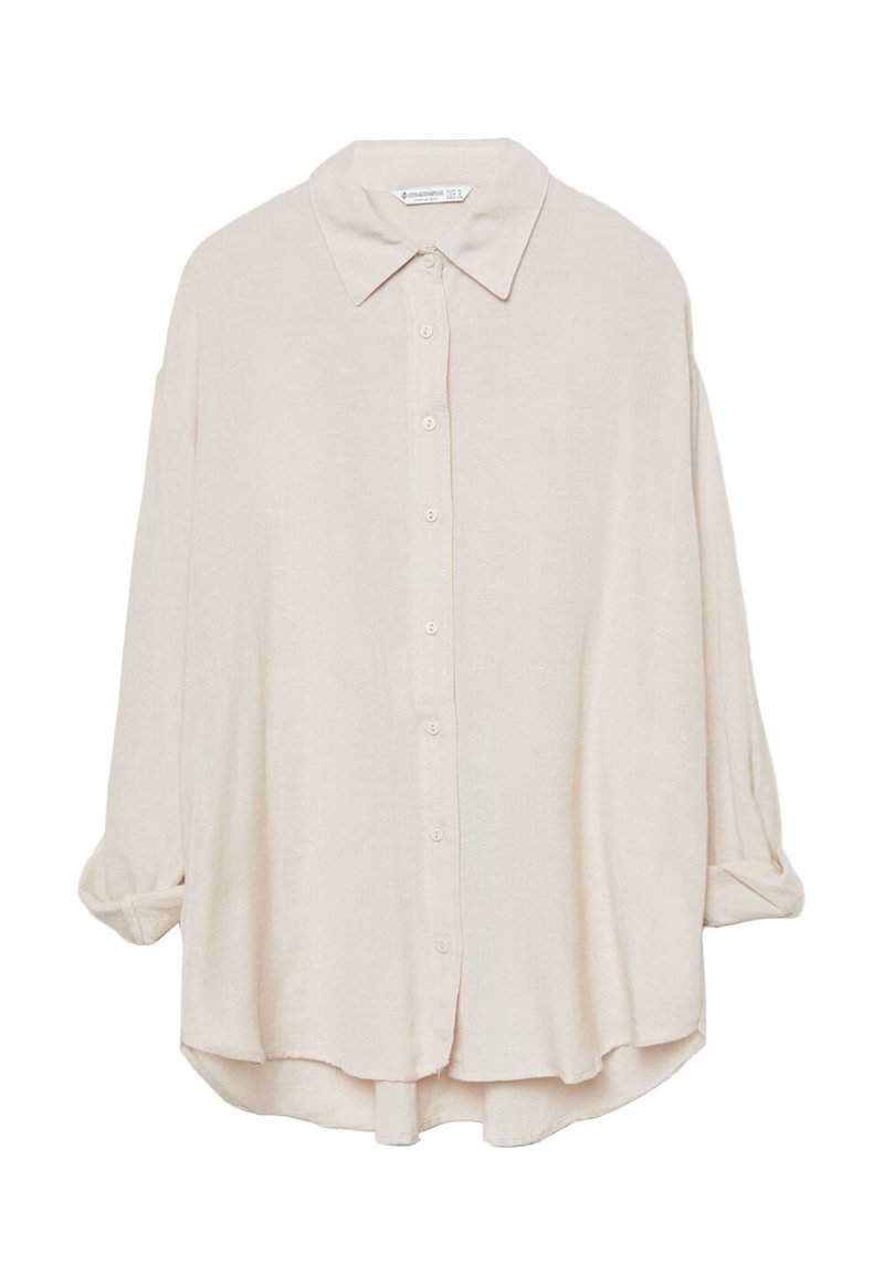 Stradivarius Stradivarius RUSTIKALES DAILY - Button-down blouse - beige Bis zu 65% Rabatt