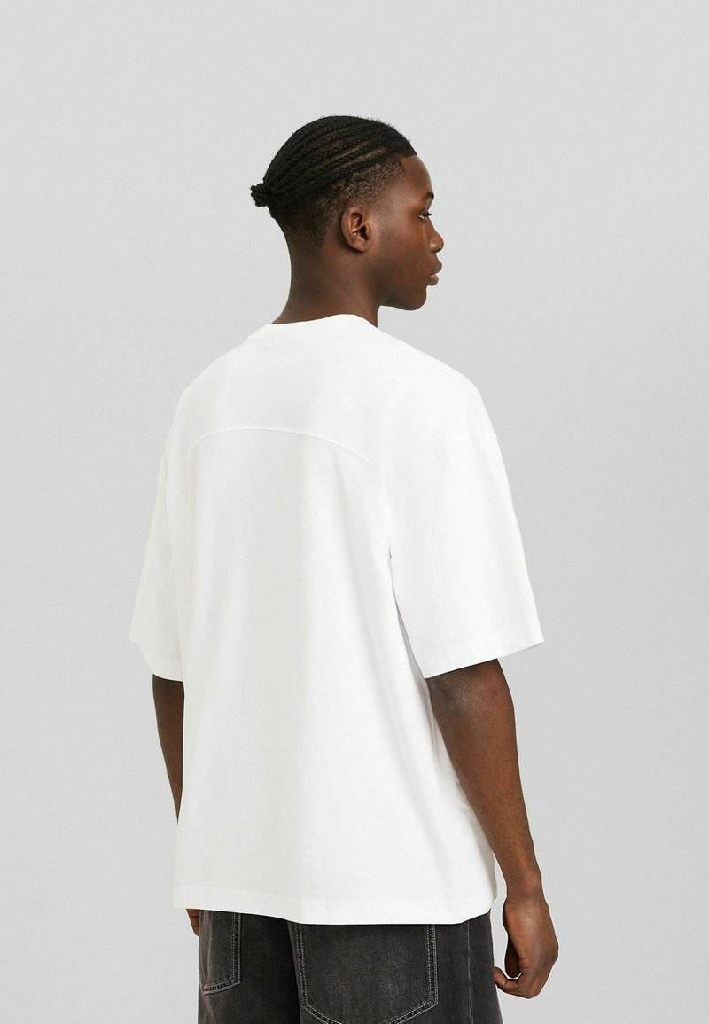 Bershka Bershka SHORT SLEEVE - Basic T-shirt - white Discount Store für neue Produkte
