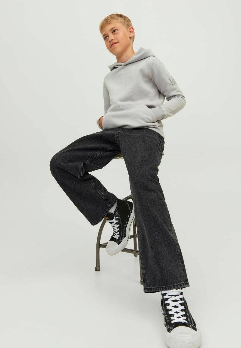 Jack & Jones Junior Jack & Jones Junior ALEX ORIGINAL MF BAGGY - Flared Jeans - black denim Nur noch ein Tag übrig