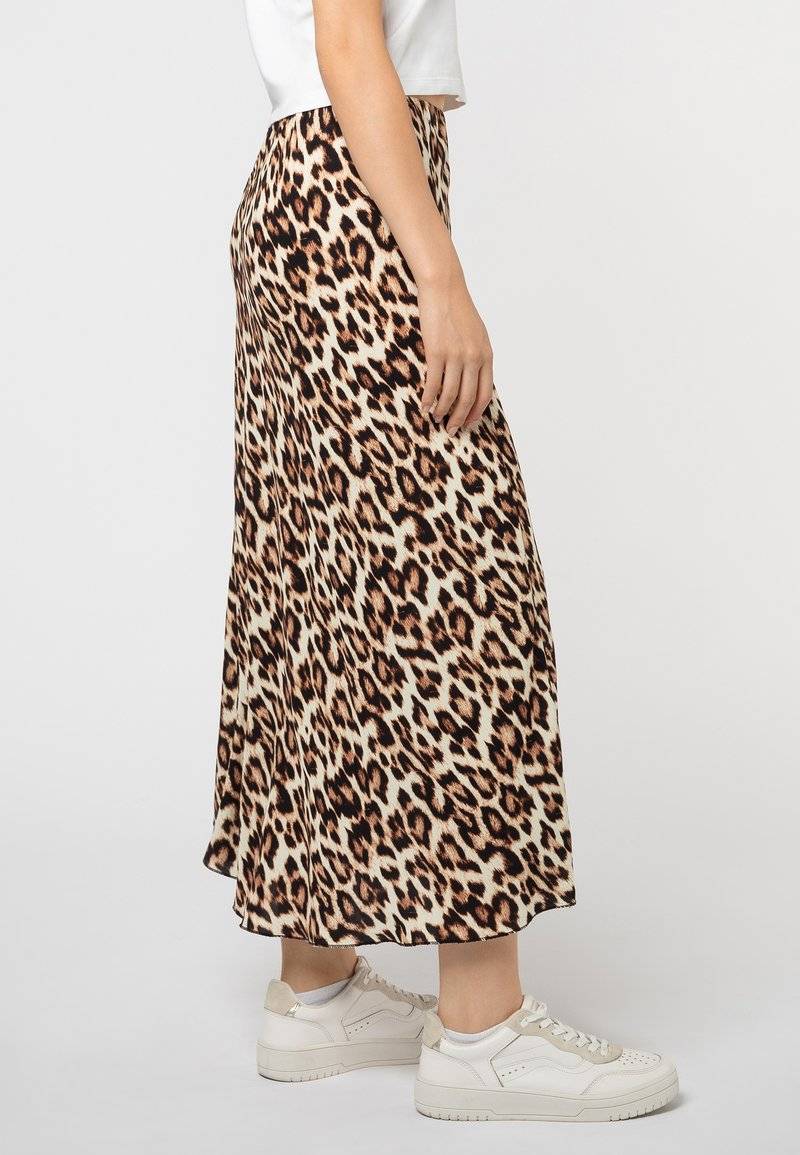 Sublevel Sublevel LEOPARDEN - Maxi skirt - middle brown Super Rabatt