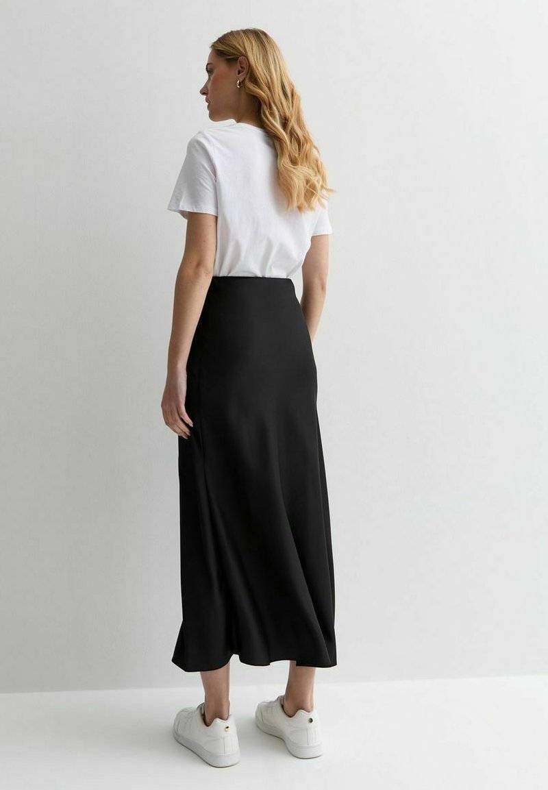 New Look New Look BIAS CUT MIDI - A-line skirt - black Begrenzt auf 3 Tage