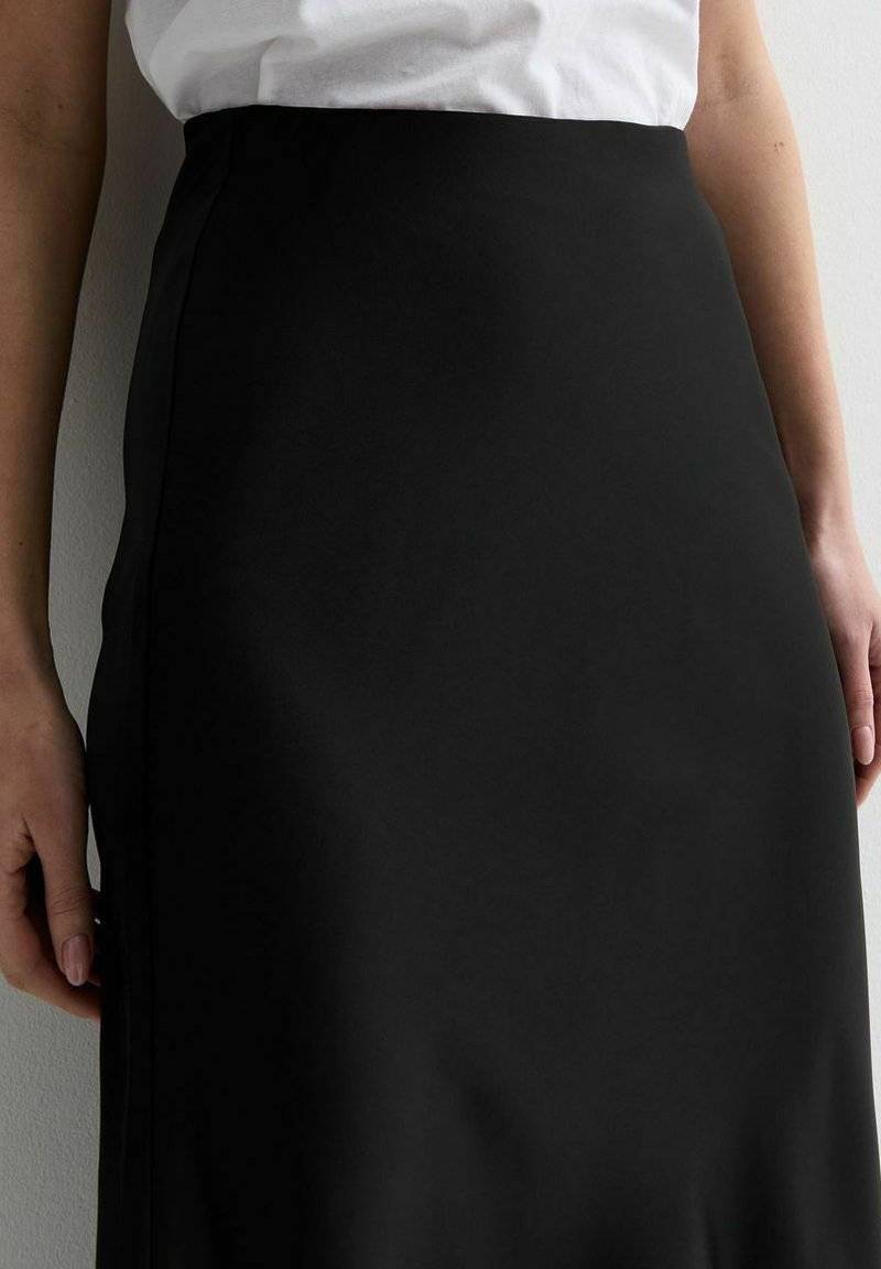 New Look New Look BIAS CUT MIDI - A-line skirt - black Begrenzt auf 3 Tage