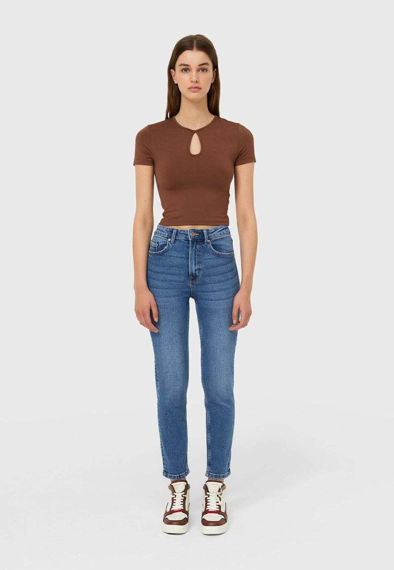 Stradivarius Stradivarius SLIM FIT - Slim fit jeans - dark blue Speichern exportieren