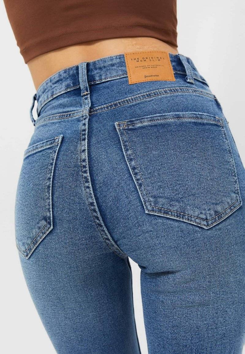 Stradivarius Stradivarius SLIM FIT - Slim fit jeans - dark blue Speichern exportieren