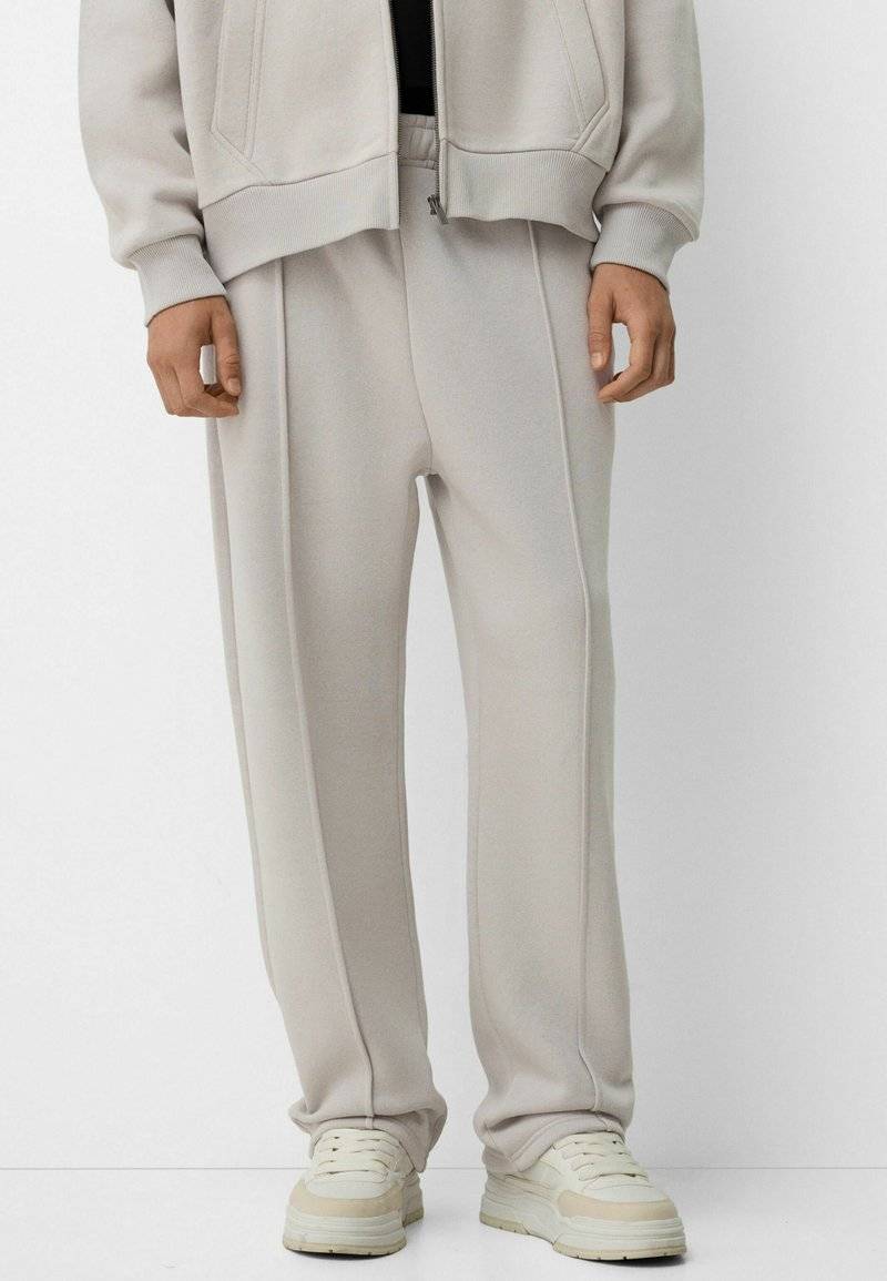 Bershka Bershka SET Zip-Up Sweatshirt + WIDE LEG - Tracksuit - white Günstiger Verkauf