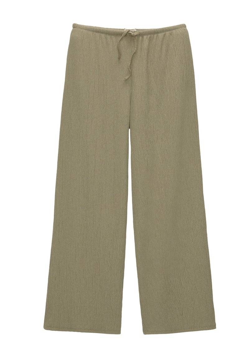 PULL&BEAR PULL&BEAR WIDE-LEG FLOWING - Trousers - khaki Fabrikverkauf