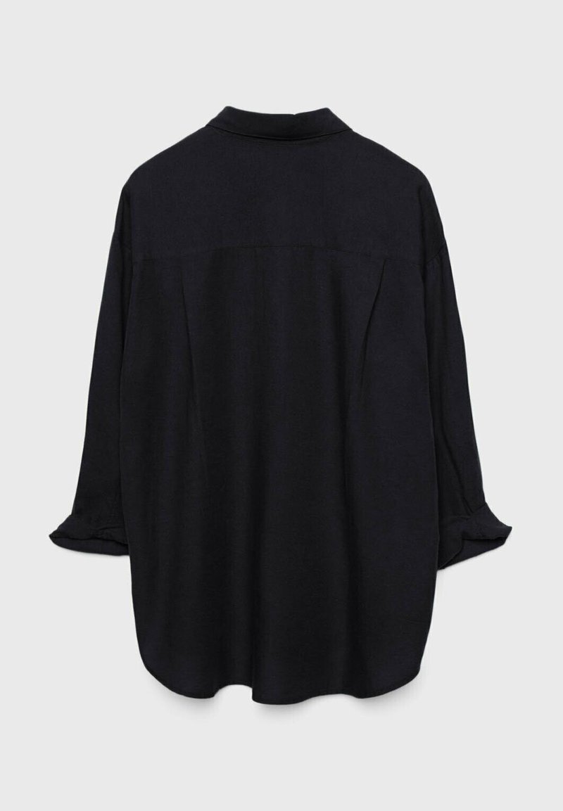Stradivarius Stradivarius RUSTIKALES DAILY - Button-down blouse - black Blitzverkäufe