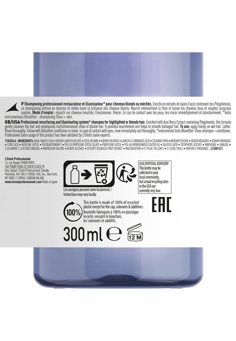 L'OREAL PROFESSIONNEL L'OREAL PROFESSIONNEL BLONDIFIER SHAMPOO GLOSS FOR HIGHLIGHTED OR BLONDE HAIR - Shampoo Jubiläumsangebot