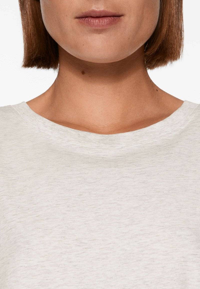 OYSHO OYSHO SHORT SLEEVE - Basic T-shirt - mottled light grey Letzte 2 Tage