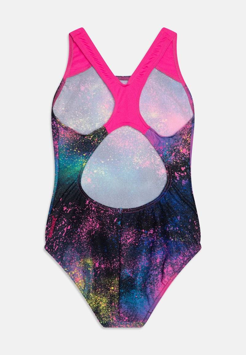 Speedo Speedo GIRLS DIGITAL SPLASHBACK - Swimsuit - black/flare pink/bolt/lemon drizzle Fabrikladen