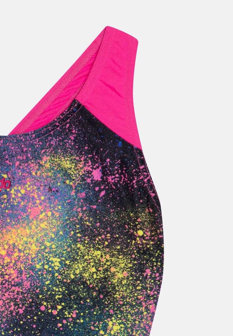 Speedo Speedo GIRLS DIGITAL SPLASHBACK - Swimsuit - black/flare pink/bolt/lemon drizzle Fabrikladen