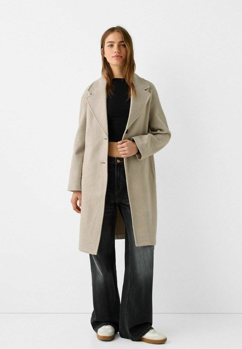 Bershka Bershka SOFT - Classic coat - white Kostenloser Versand
