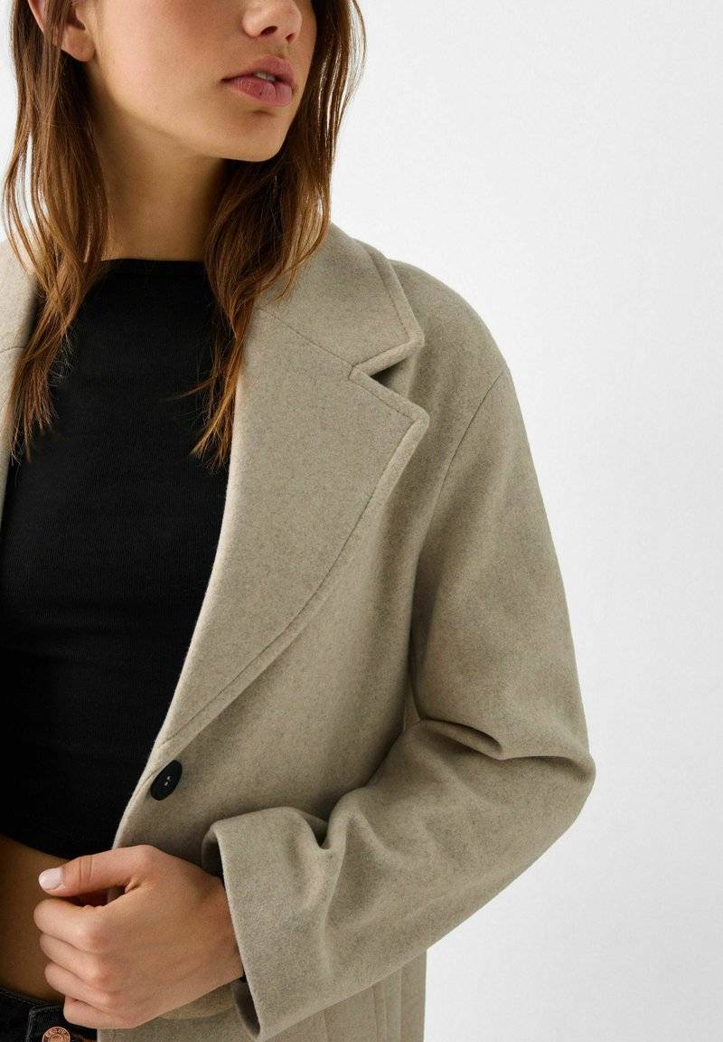 Bershka Bershka SOFT - Classic coat - white Kostenloser Versand