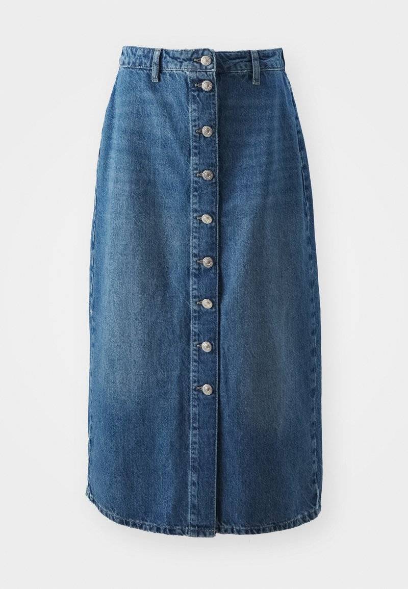 ONLY ONLY ONLCECE MIDI BUTTON SKIRT - A-line skirt - medium blue denim Exklusivangebot