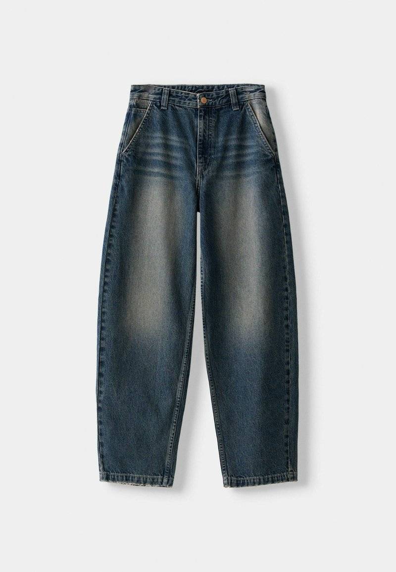 Bershka Bershka Relaxed fit jeans - dark blue Cyber Monday