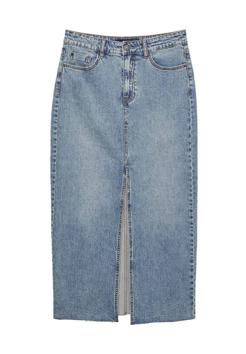 Stradivarius Stradivarius IM COMFORT-FIT - Maxi skirt - stone blue denim Weihnachtsangebot