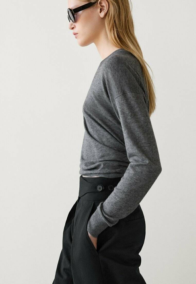 Massimo Dutti Massimo Dutti WIDE-LEG - Trousers - black Vatertagsangebot
