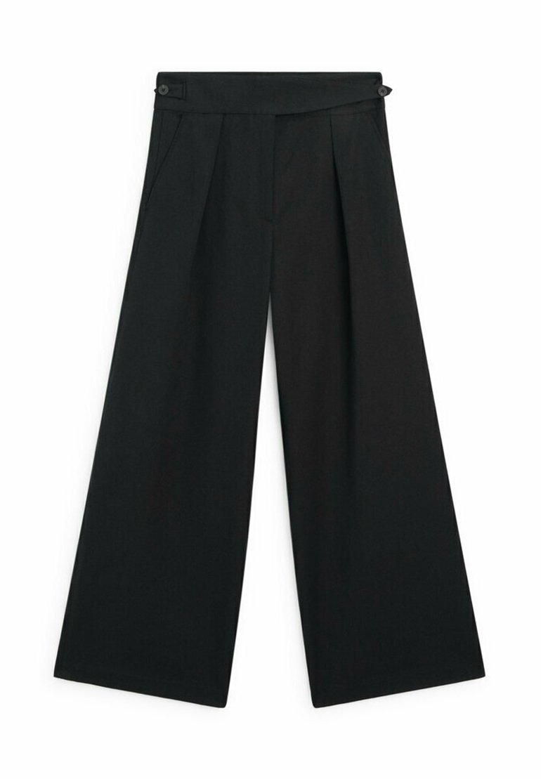 Massimo Dutti Massimo Dutti WIDE-LEG - Trousers - black Vatertagsangebot