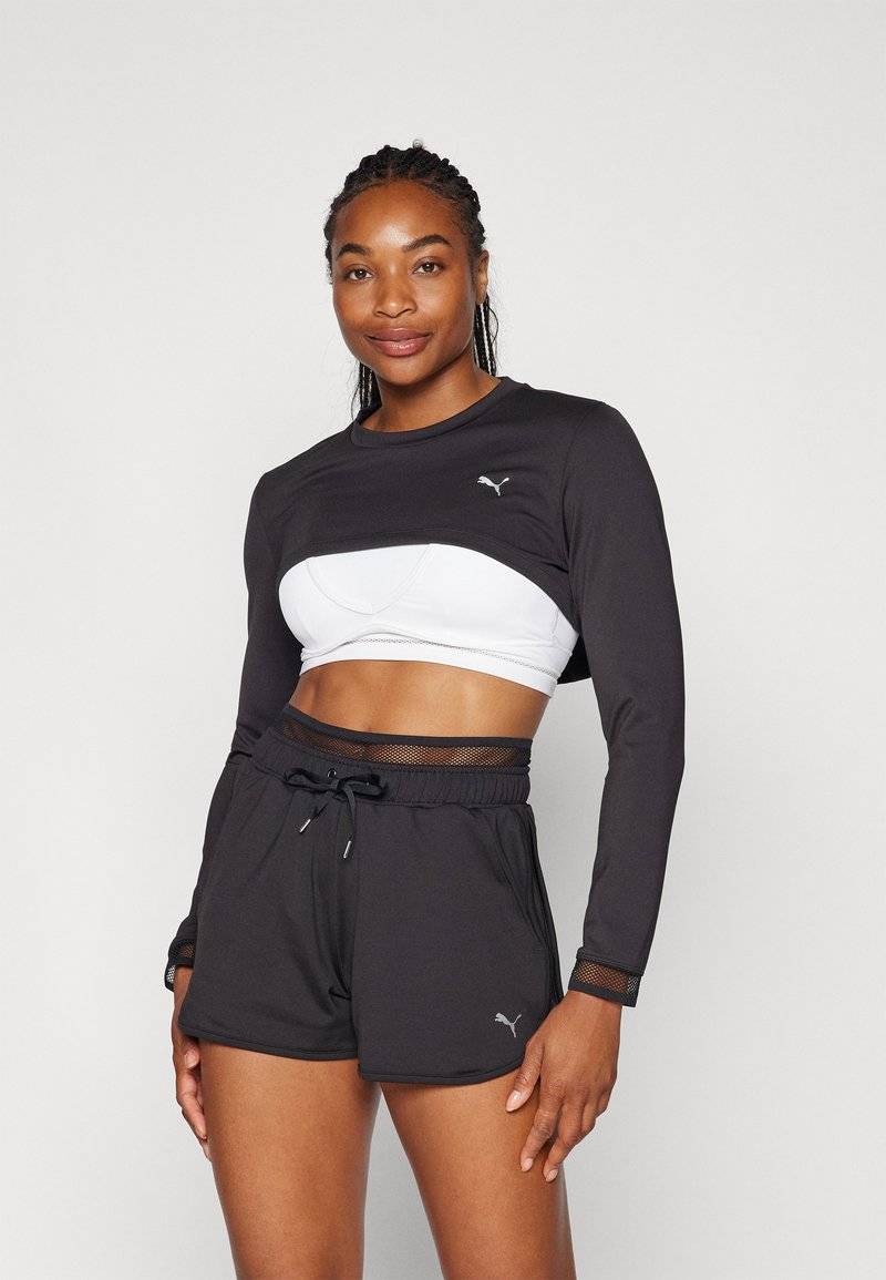 Puma Puma PAMELA REIF CROPPED - Long sleeved top - black Vierteljährliche Förderung