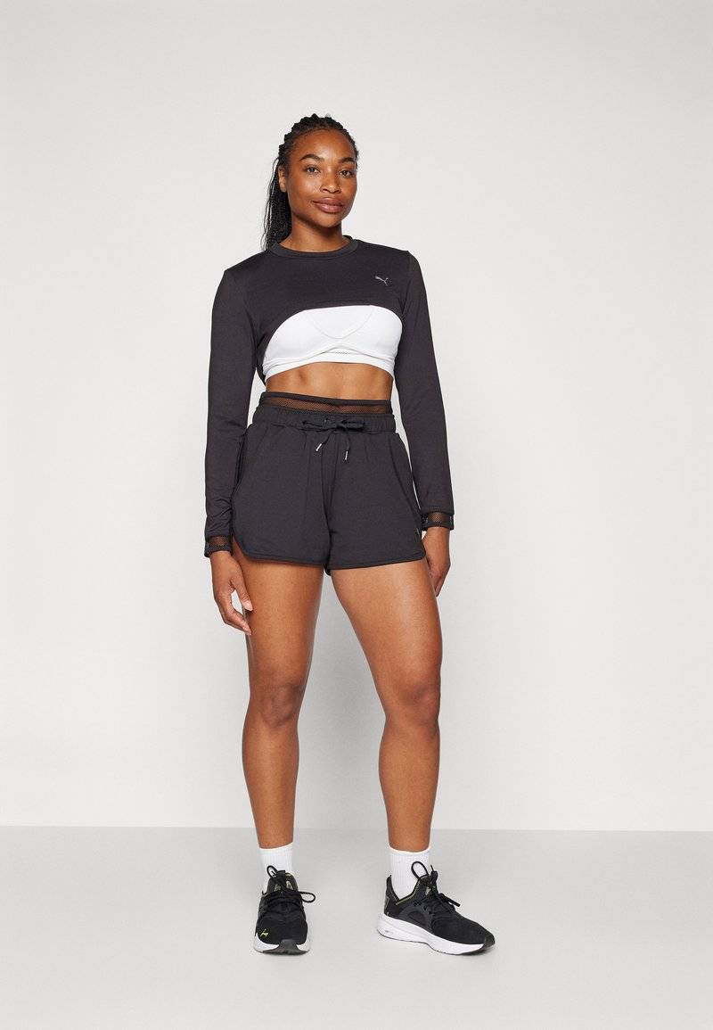 Puma Puma PAMELA REIF CROPPED - Long sleeved top - black Vierteljährliche Förderung