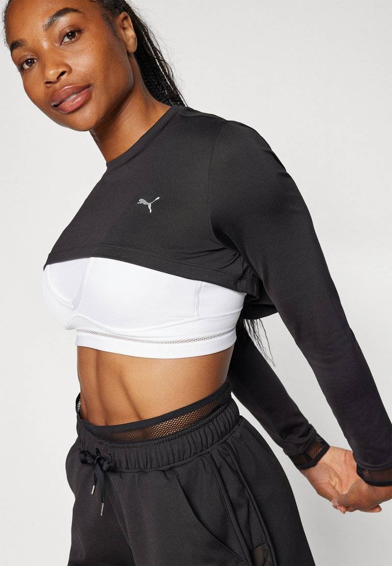 Puma Puma PAMELA REIF CROPPED - Long sleeved top - black Vierteljährliche Förderung