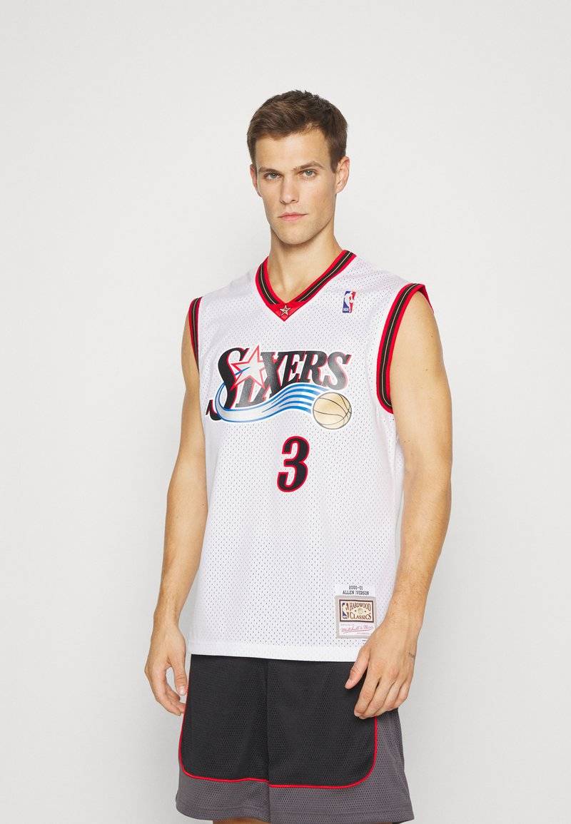 Mitchell & Ness Mitchell & Ness NBA ALLEN IVERSON PHILADELPHIA 76ERS SWINGMAN HOME - Club wear - white Fabrikladen
