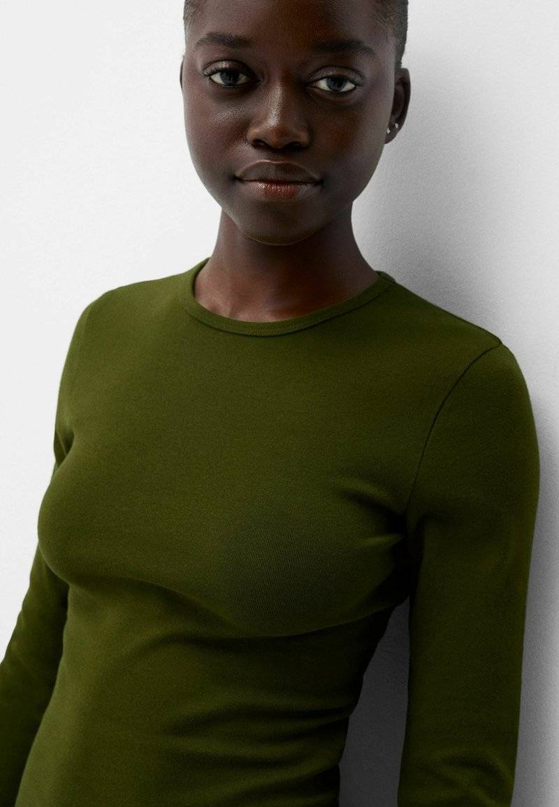 Bershka Bershka LONG SLEEVE - Long sleeved top - green Versandkostenfrei