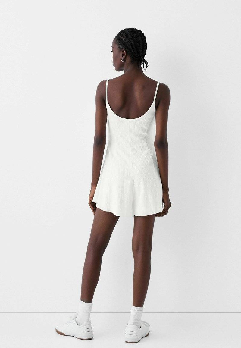 Bershka Bershka PRINTED - PLAYSUIT - Jumpsuit - white Saisonschlussverkauf