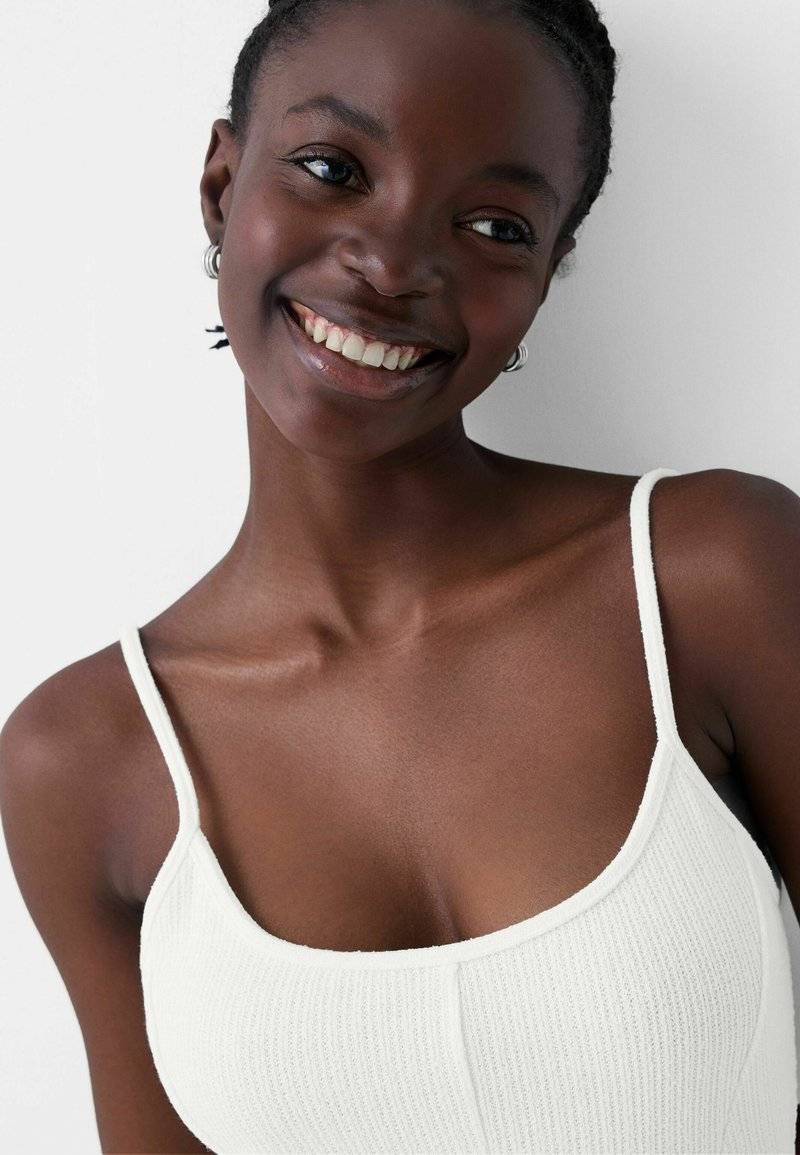Bershka Bershka PRINTED - PLAYSUIT - Jumpsuit - white Saisonschlussverkauf