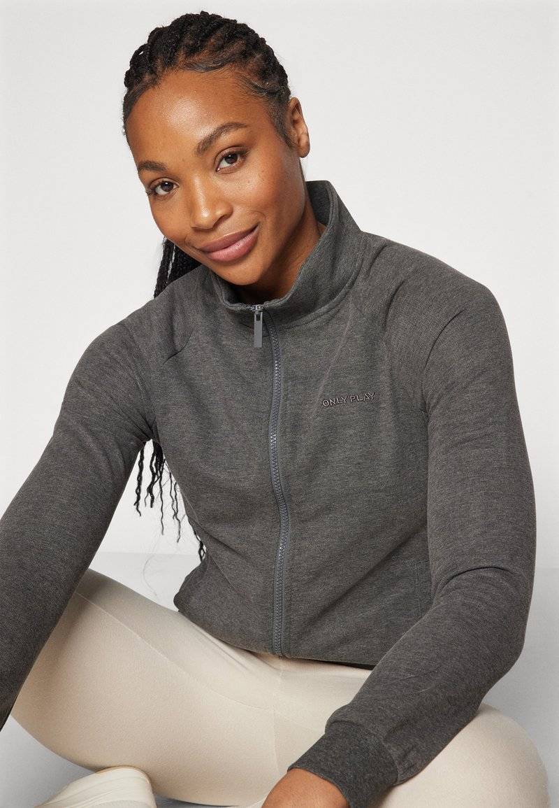ONLY Play ONLY Play ONPMELINA ZIP - Zip-up sweatshirt - dark grey melange Saisonschlussverkauf