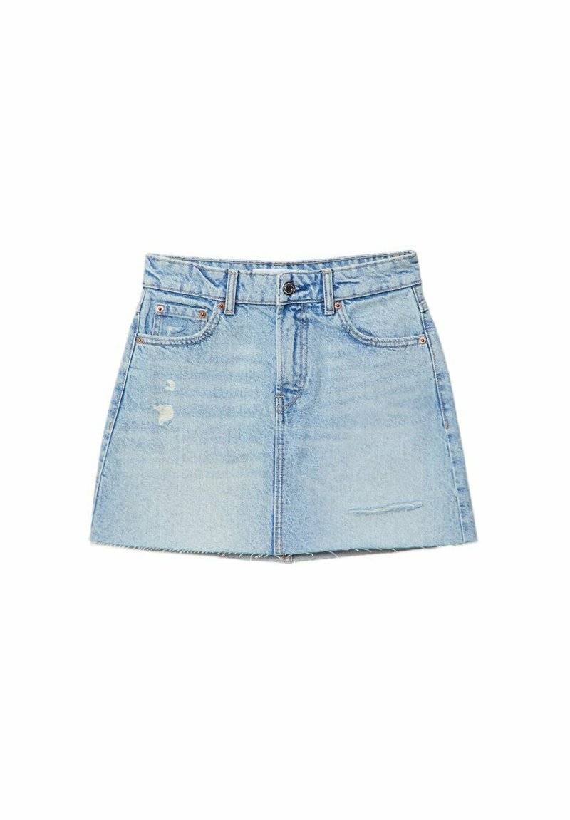 Stradivarius Stradivarius A-line skirt - light blue denim Riesige Rabatte