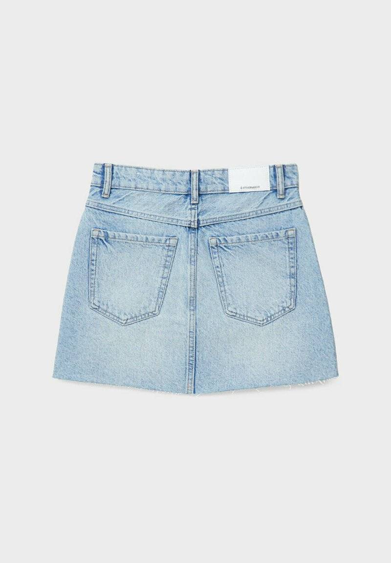Stradivarius Stradivarius A-line skirt - light blue denim Riesige Rabatte