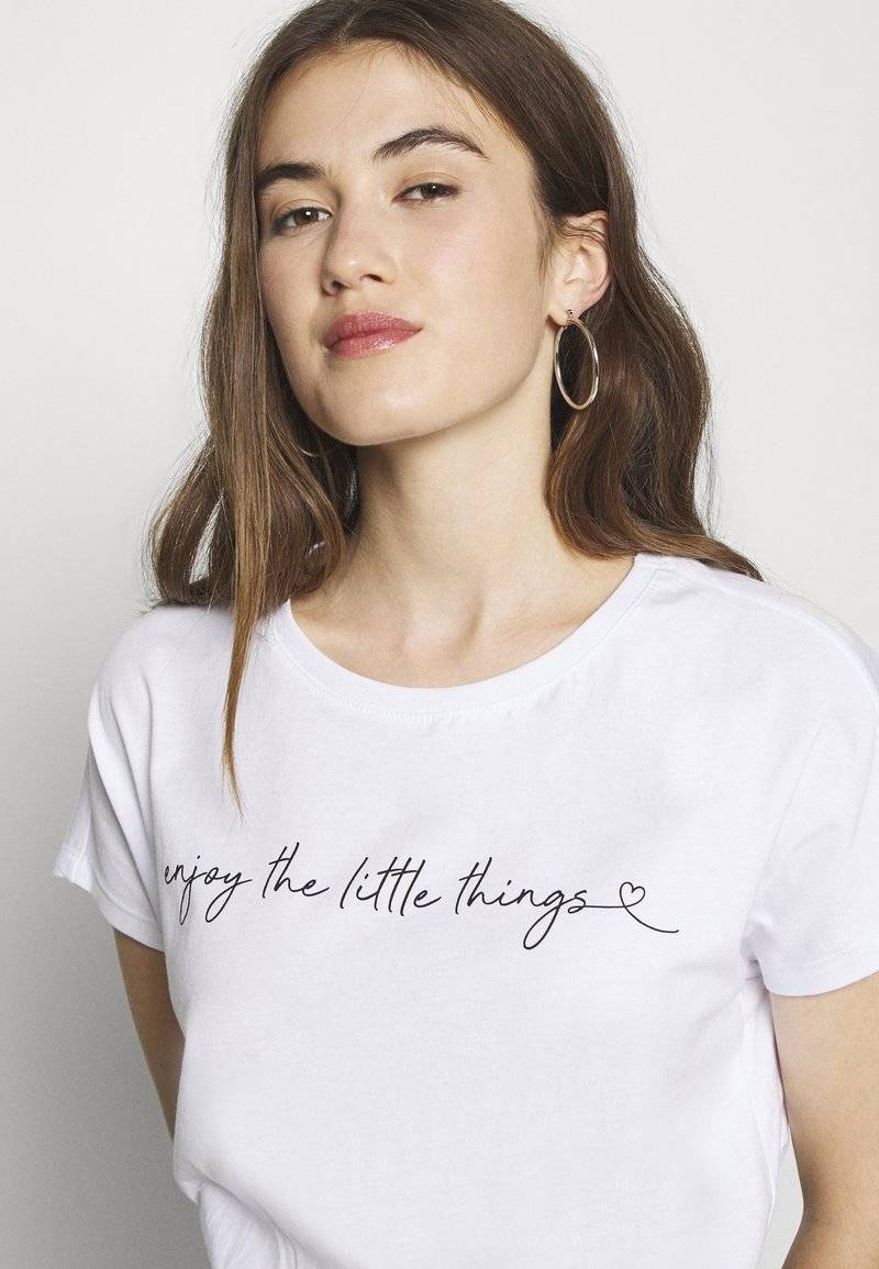 Even&Odd Even&Odd MANDALA ENJOY THE LITTLE THINGS TEE - Print T-shirt - white Begrenzt auf 3 Tage