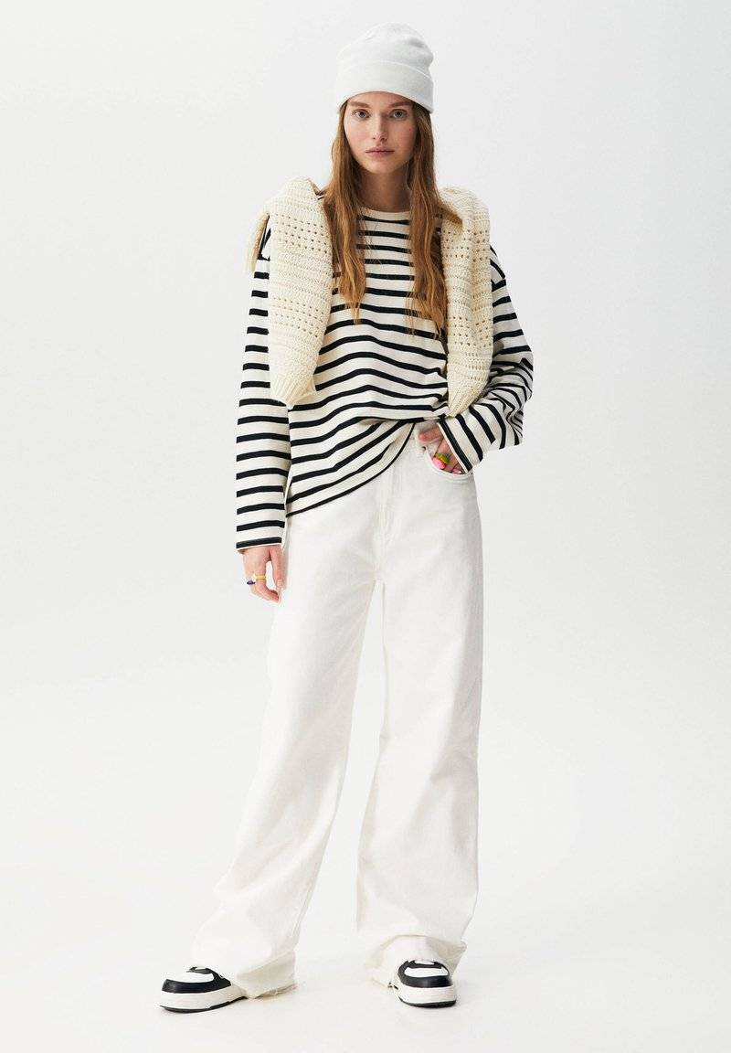 PULL&BEAR PULL&BEAR BASIC - Long sleeved top - mottled black Rabatte dieses Monats