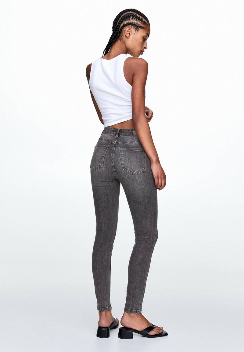 PULL&BEAR PULL&BEAR HIGH WAIST - Jeans Skinny Fit - grey denim Verkauf