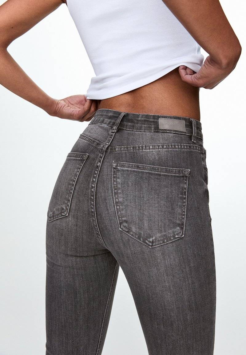 PULL&BEAR PULL&BEAR HIGH WAIST - Jeans Skinny Fit - grey denim Verkauf