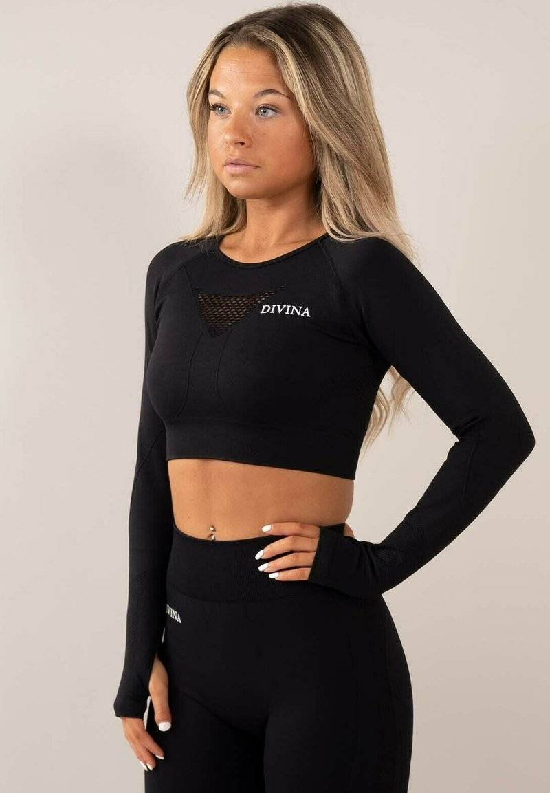 Divina Divina FOUR - Long sleeved top - black Günstig kaufen