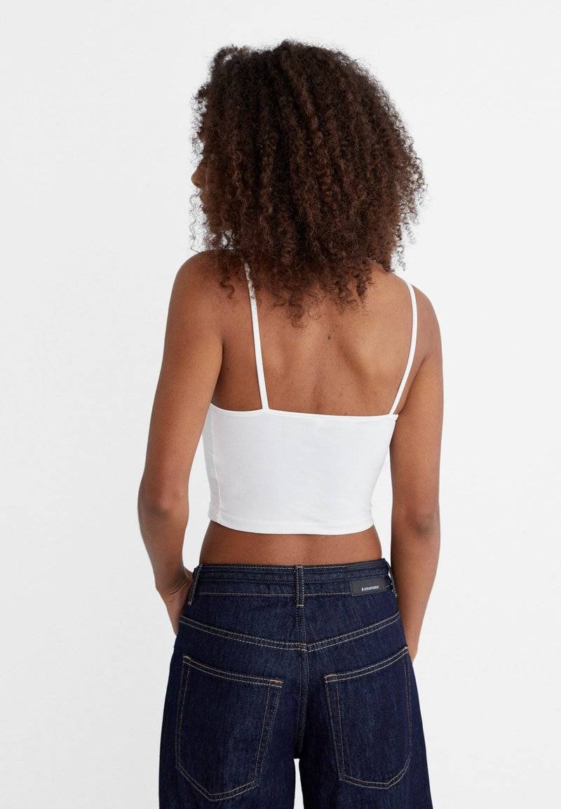 Stradivarius Stradivarius 2-PACK OF STRAPPY CROP - Top - black Discount Store für neue Produkte