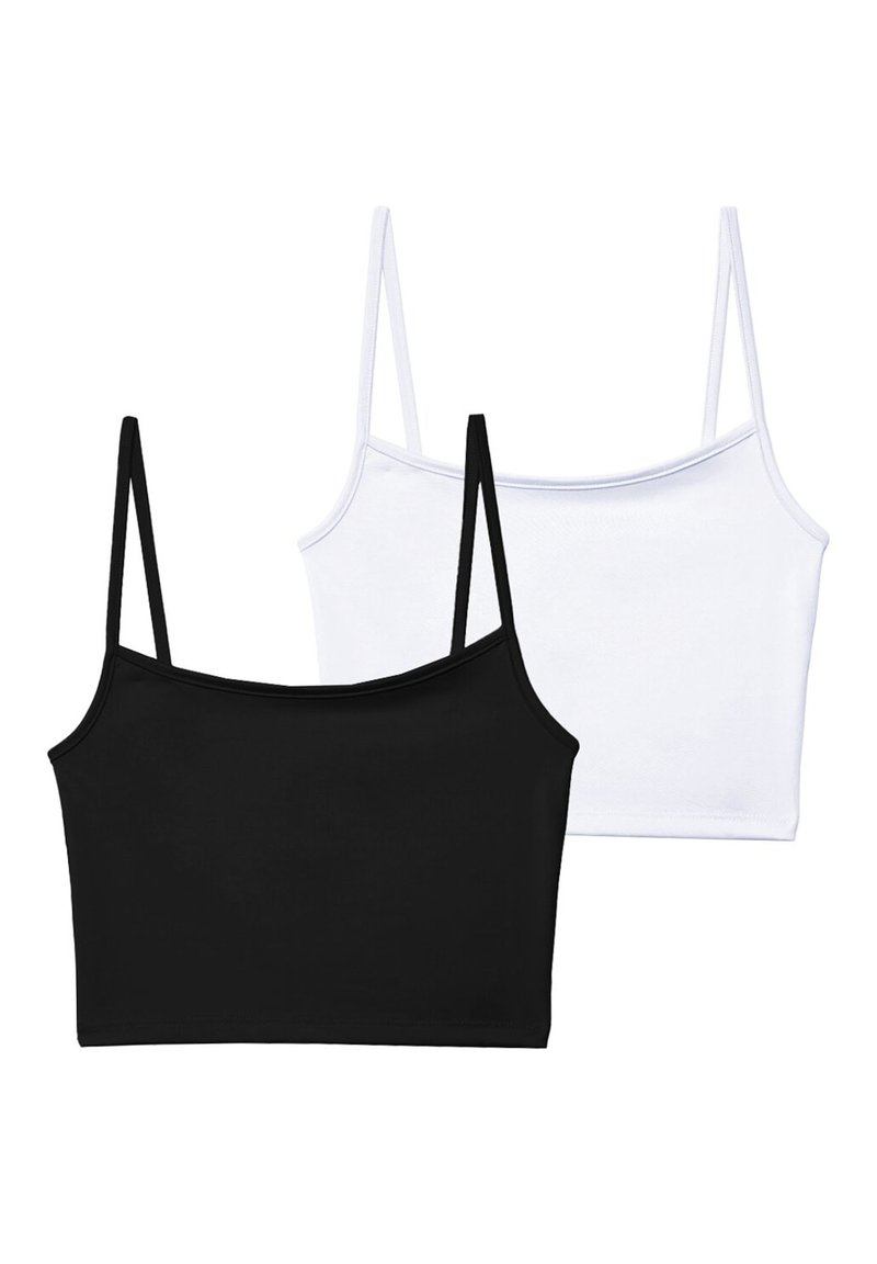Stradivarius Stradivarius 2-PACK OF STRAPPY CROP - Top - black Discount Store für neue Produkte