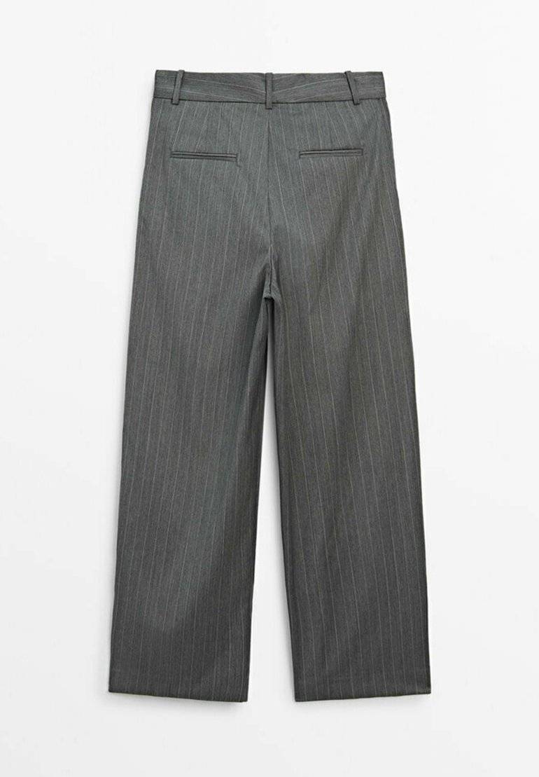 Massimo Dutti Massimo Dutti STRAIGHT-LEG STRIPE - Trousers - dark grey Fabrikverkauf